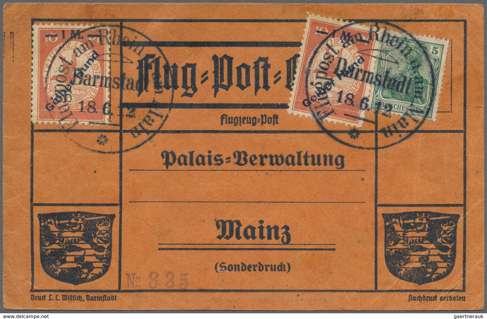 Flugpost Deutschland: 1912. Pioneer Airmail Card Flown On The Gelber Hund (Yellow Dog) Mail Plane Wi - Luft- Und Zeppelinpost