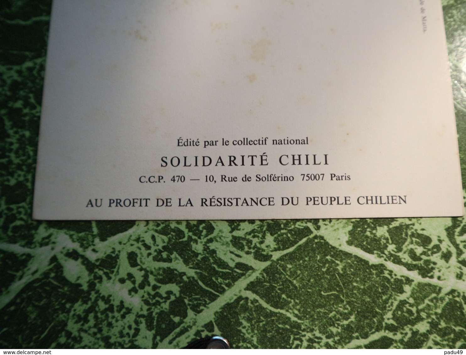 1 Carte POSTALE  SOLIDARITE CHILI RESISTANCE DU PEUPLE CHILIEN - Ohne Zuordnung