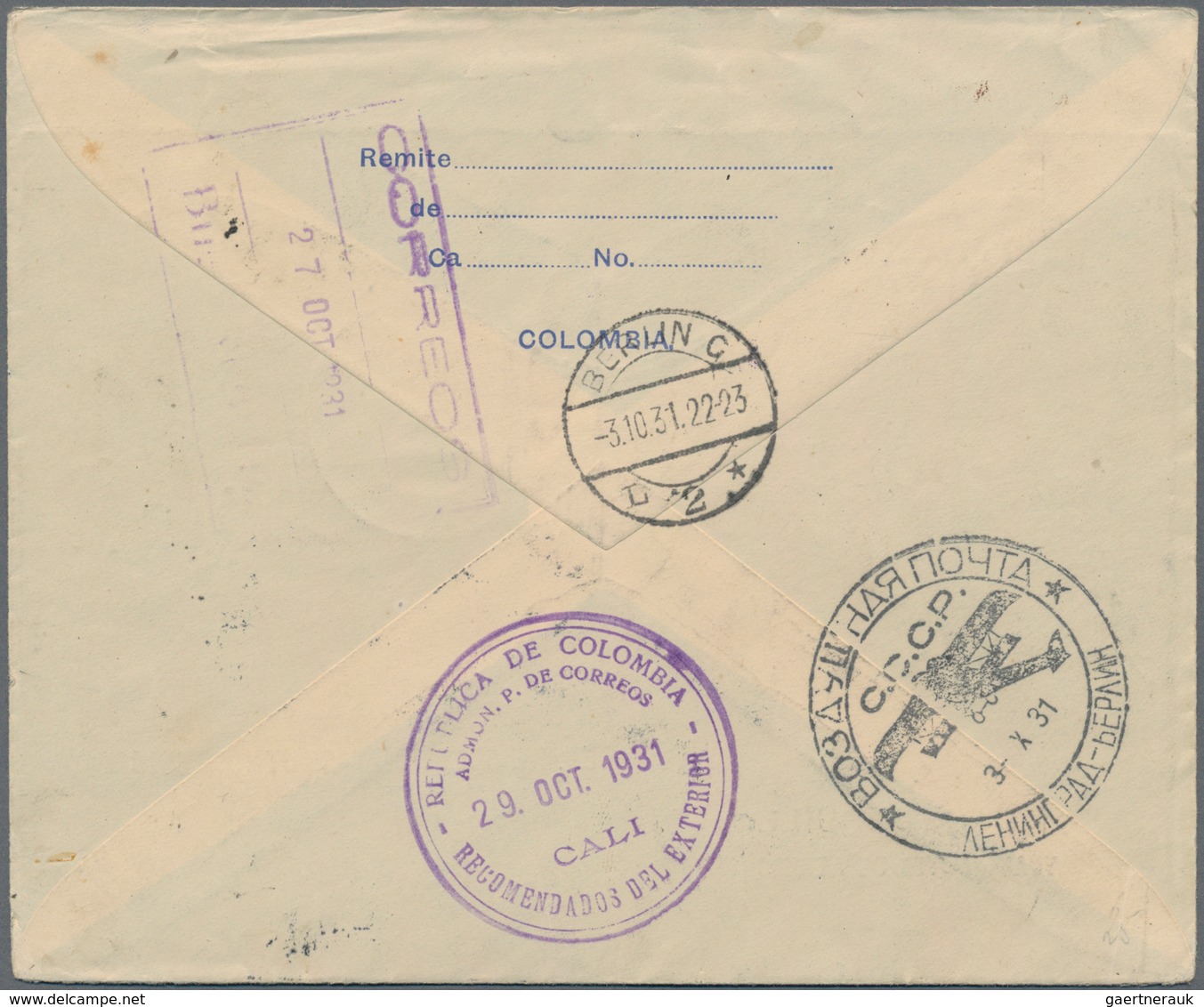 Flugpost Übersee: 1931, Uprated And Commercially Used Postal Stationery Envelope With Mixed Country - Other & Unclassified