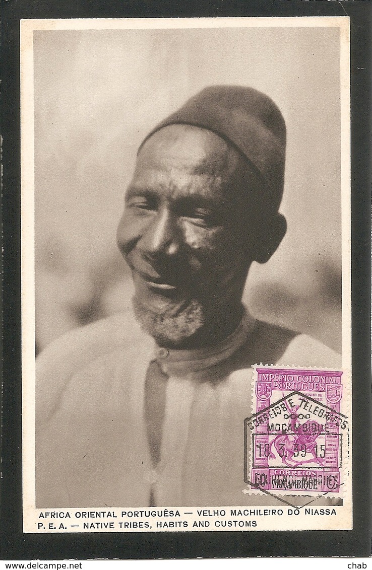 Africa Oriental Portuguésa - Carte + Timbre, Oblitération - Mozambique