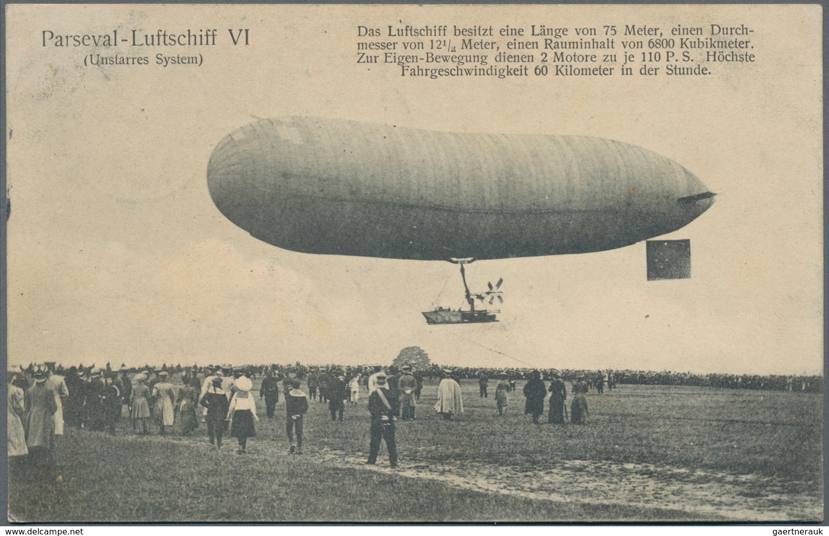 Zeppelinpost Deutschland: 1910, Zwei Dekorative Ansichtskarten: Parseval-Luftschiff VI, Karte Ab Kie - Correo Aéreo & Zeppelin