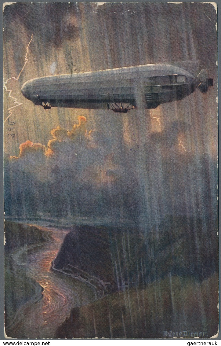 Zeppelinpost Deutschland: 1912, LZ 10 - Luftschiff 'Schwaben', Fahrt Von Oos Nach Stuttgart, Zeppeli - Luft- Und Zeppelinpost