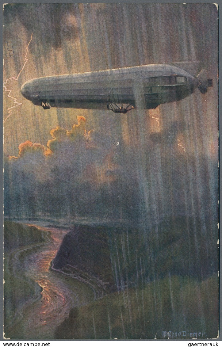Zeppelinpost Deutschland: 1912, LZ 10 - Luftschiff 'Schwaben', Fahrt Von Frankfurt A.M. Nach Wiesbad - Airmail & Zeppelin