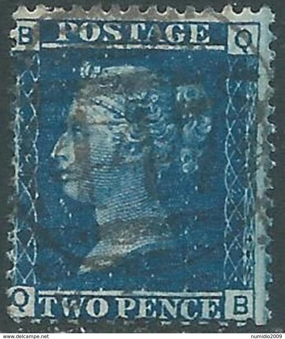 1858-79 GREAT BRITAIN USED SG 45 2d PLATE 12 (QB) - RC6 - Used Stamps