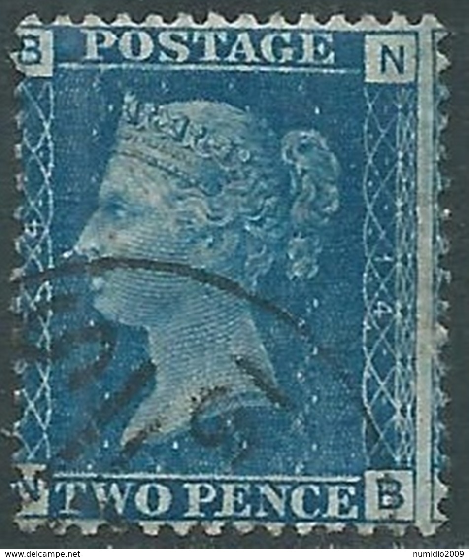 1858-79 GREAT BRITAIN USED SG 47 2d PLATE 14 (NB) - RC6 - Used Stamps