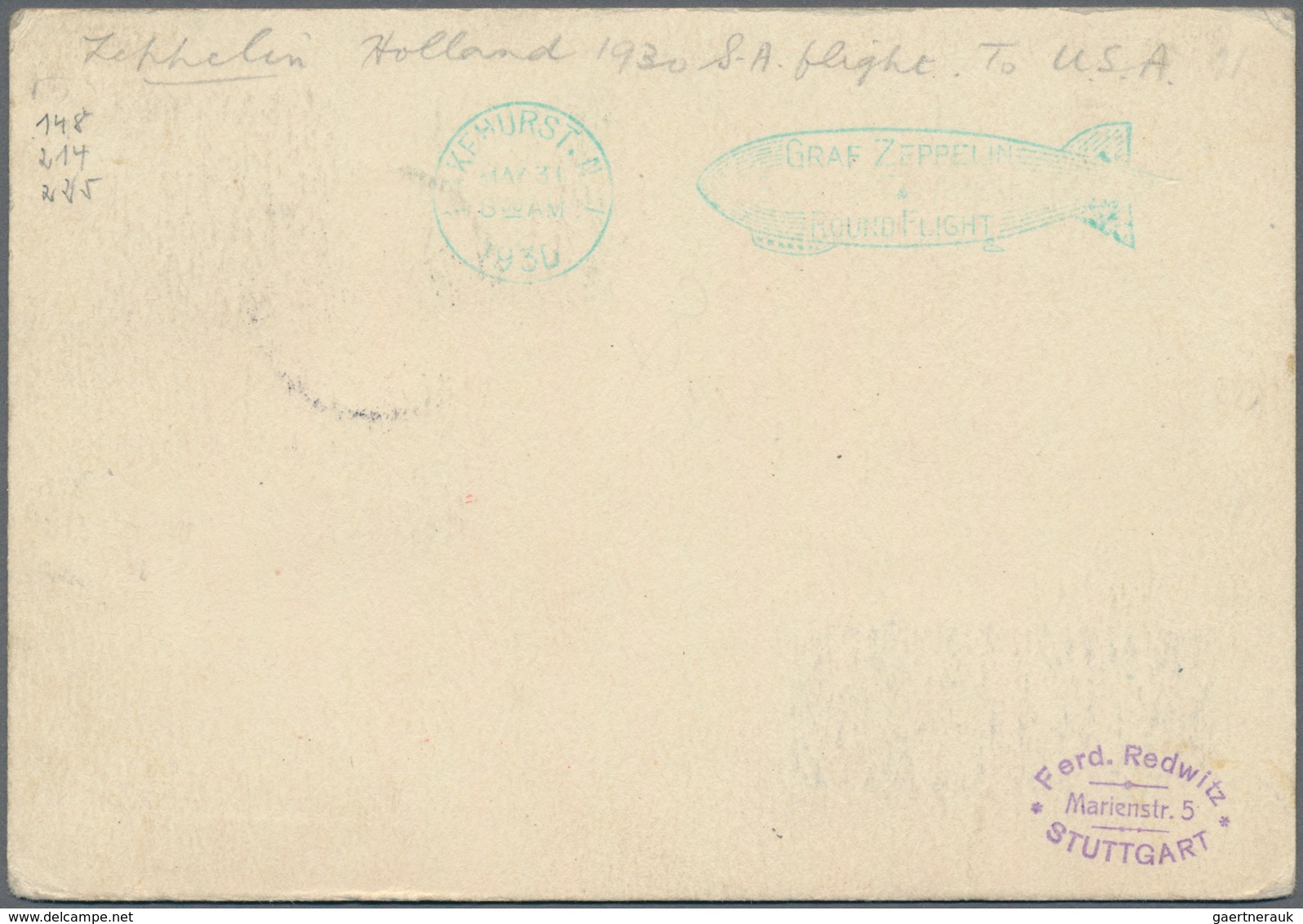 Zeppelinpost Europa: 1930, NETHERLANDS, 1. Southamerica Flight 'Graf Zeppelin', Netherland Post 2 1/ - Europe (Other)