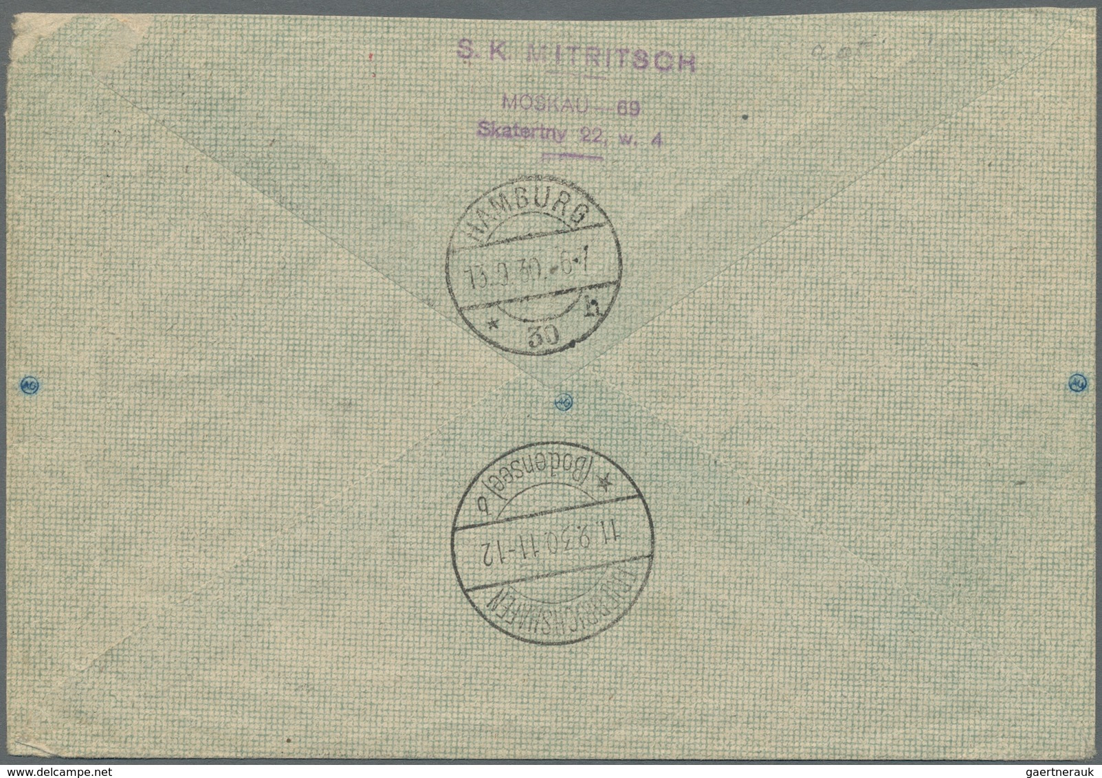 Zeppelinpost Europa: 1930 - Russlandfahrt/Rückfahrt, Zeppelin-R-Brief Der Rückfahrt, Portorichtig Fr - Europe (Other)