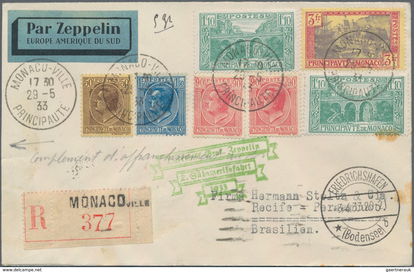 Zeppelinpost Europa: 1933, Zeppelin, 2nd South America Flight, Mail From The Contracting States With - Sonstige - Europa