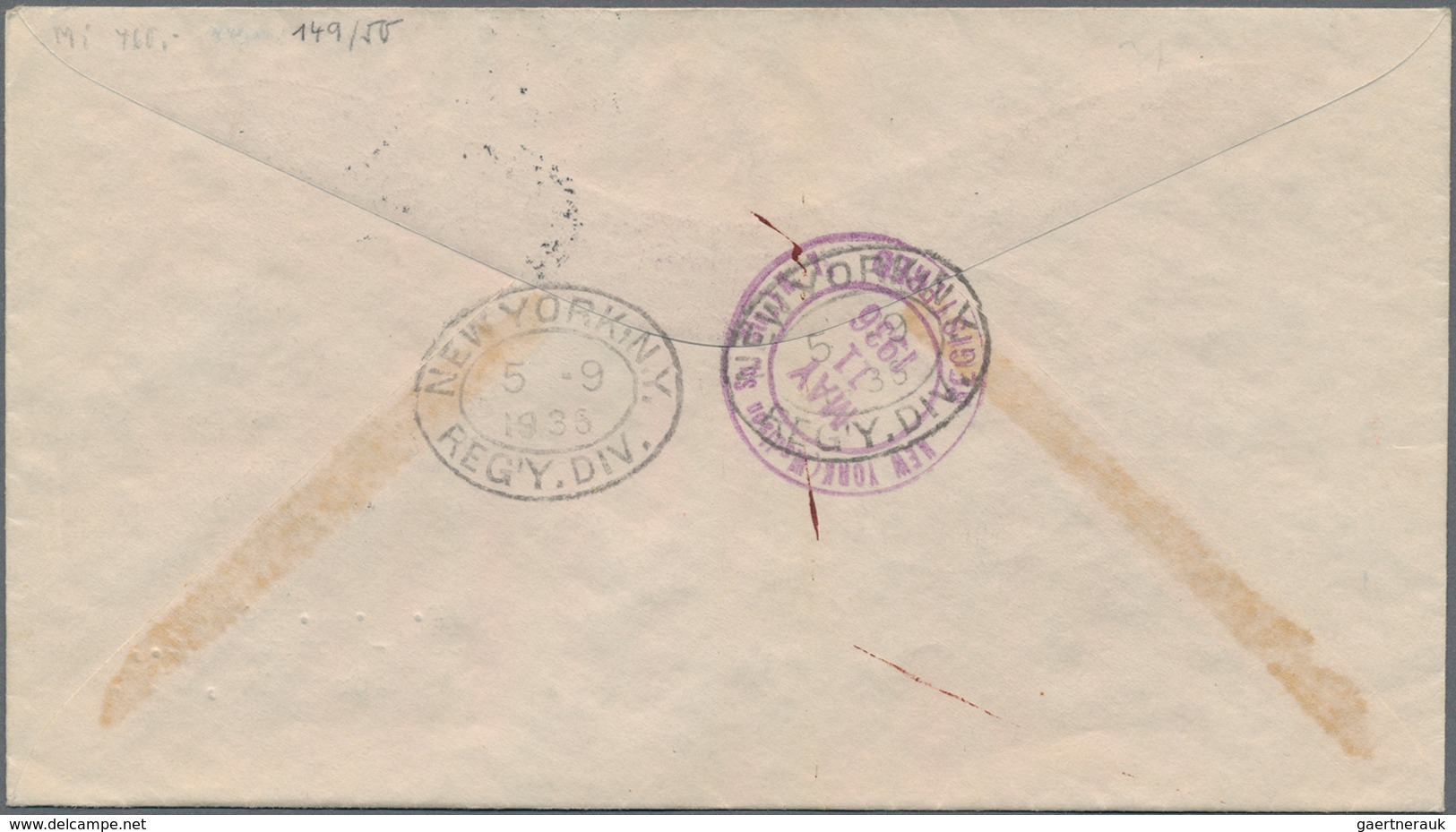 Zeppelinpost Europa: 1936, LIECHTENSTEIN, 1. Northamerica Flight 'Hindenburg', Liechtenstein Post 1 - Europe (Other)