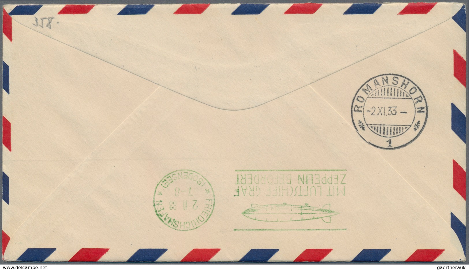 Zeppelinpost Übersee: 1933, USA, Chicago Flight With 'Graf Zeppelin', American Post 50 C. Green, One - Zeppeline