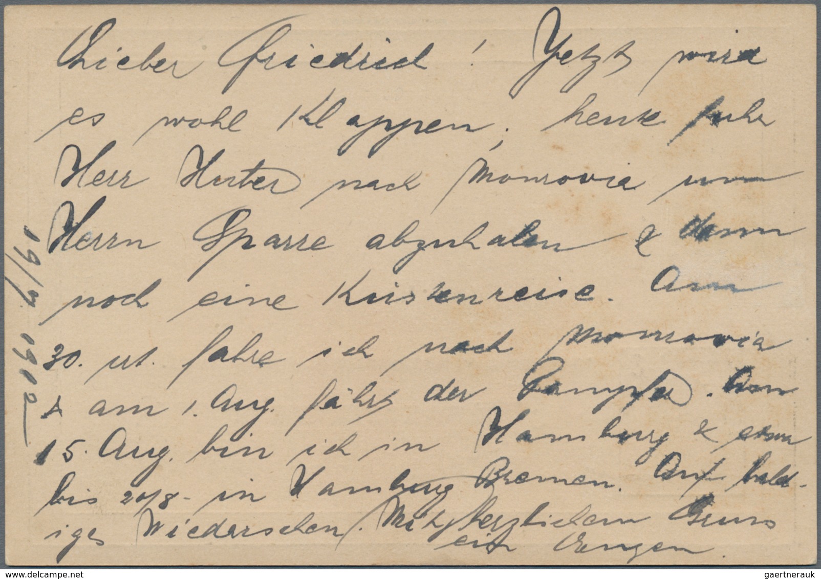 Deutsche Schiffspost - Marine: 1902/1912, Zwei Bedarfs-GA-Karten 3 Cents Republic Liberia Nach Deuts - Sonstige & Ohne Zuordnung