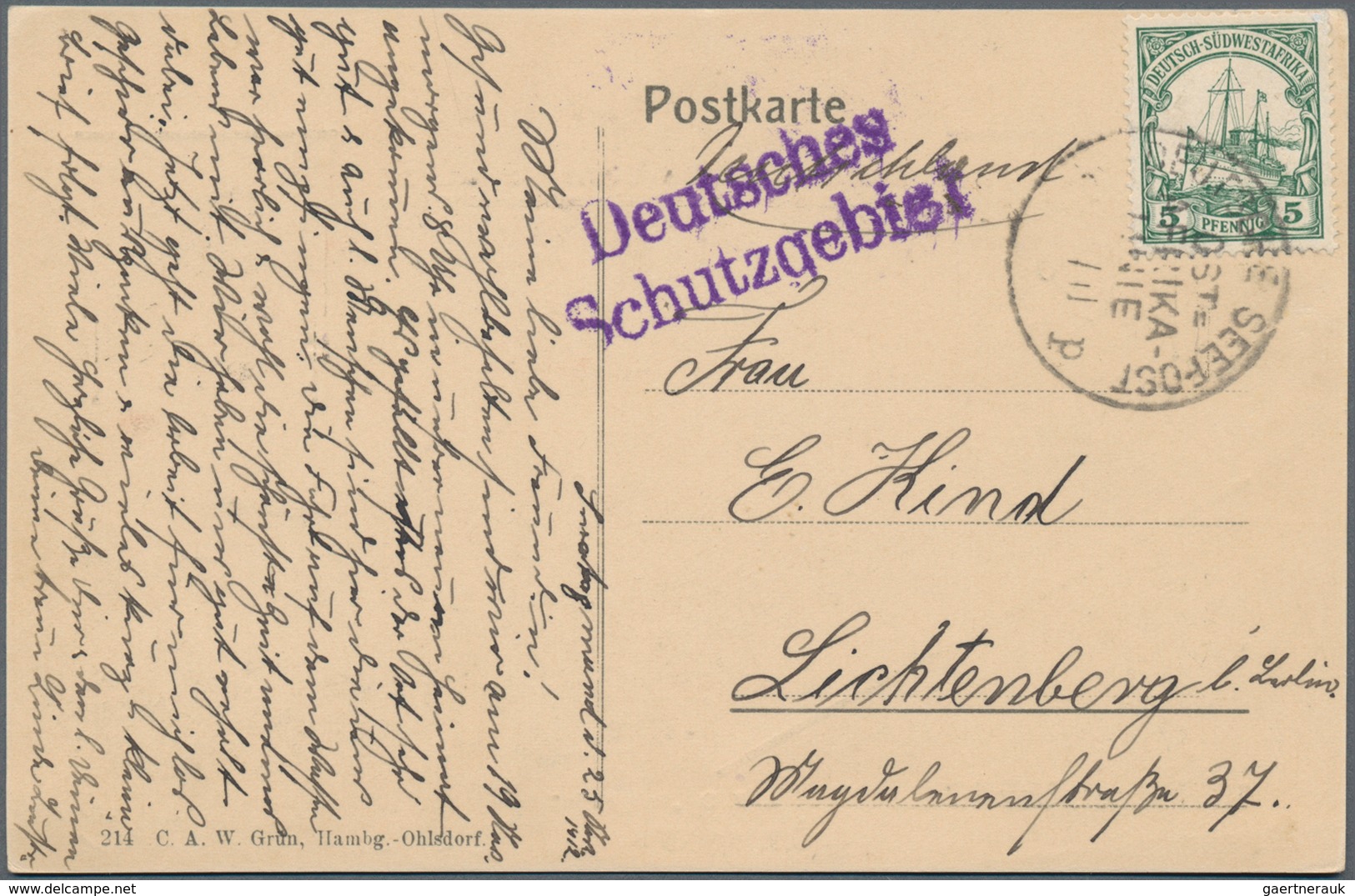 Deutsche Schiffspost Im Ausland - Seepost: 1912, Picture Postcard Of The R.P.D. Princess (Reichspost - Sonstige & Ohne Zuordnung