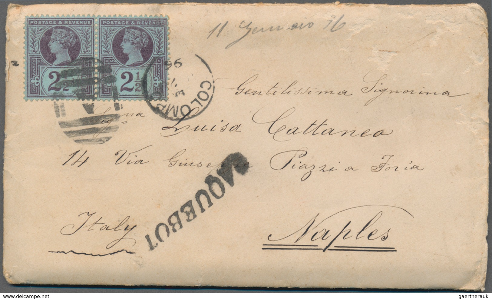 Schiffspost Alle Welt: 1896, Great Britain, Group Of 3 Covers Sent By A Voyager Aboard The 'Orient L - Other & Unclassified