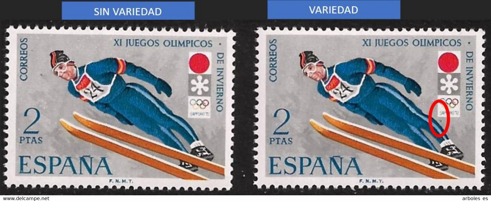 JJ.OO. SAPPORO - AÑO 1972 - Nº EDIFIL 2074it - VARIEDAD - Variedades & Curiosidades