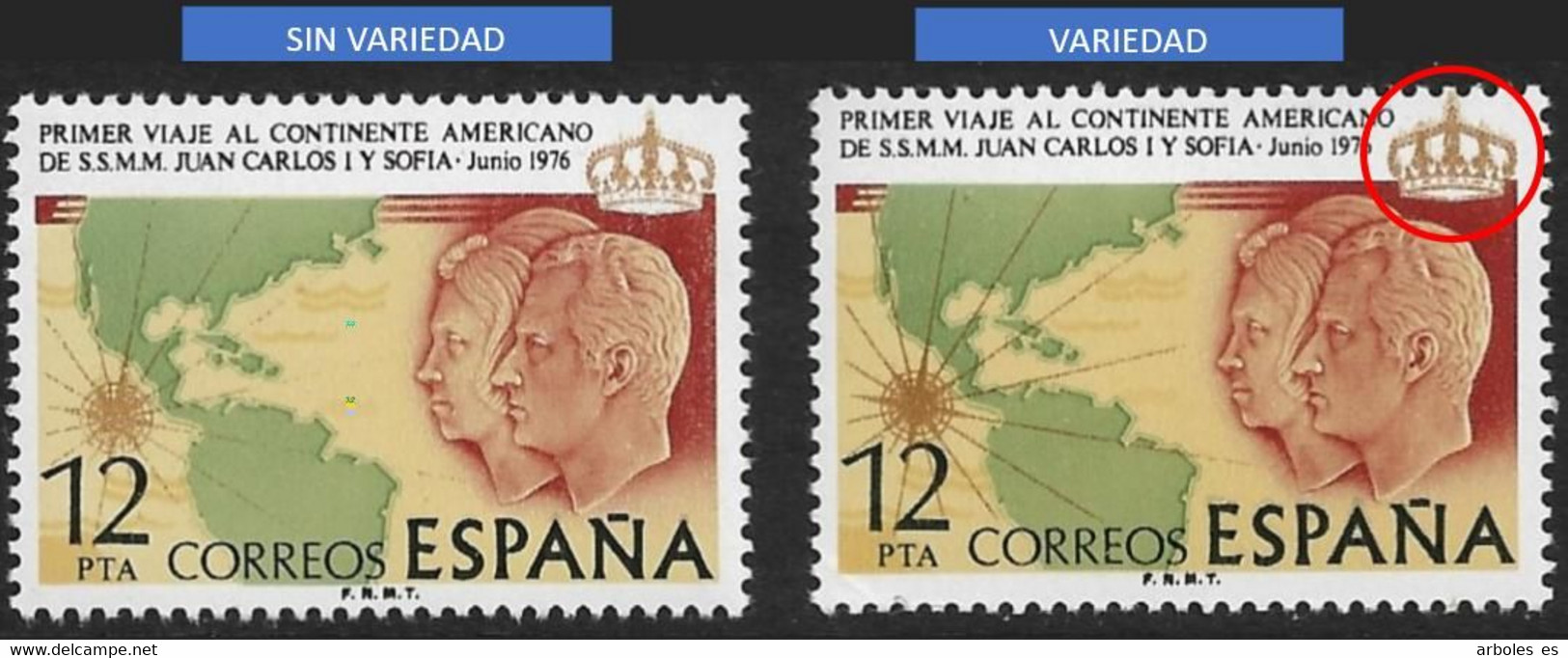 VIAJE AMER.REYES - AÑO 1976 - Nº EDIFIL 2333ie - VARIEDAD - Variedades & Curiosidades