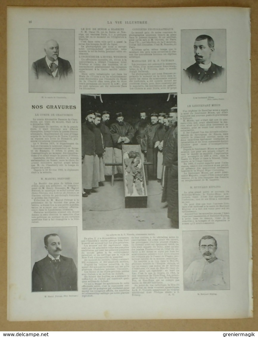 La Vie illustrée n°25 du 06/04/1899 Le roi Oscar II à Biarritz/Béhanzin/L'Assistance publique/Egypte (Sphinx, Le Caire)