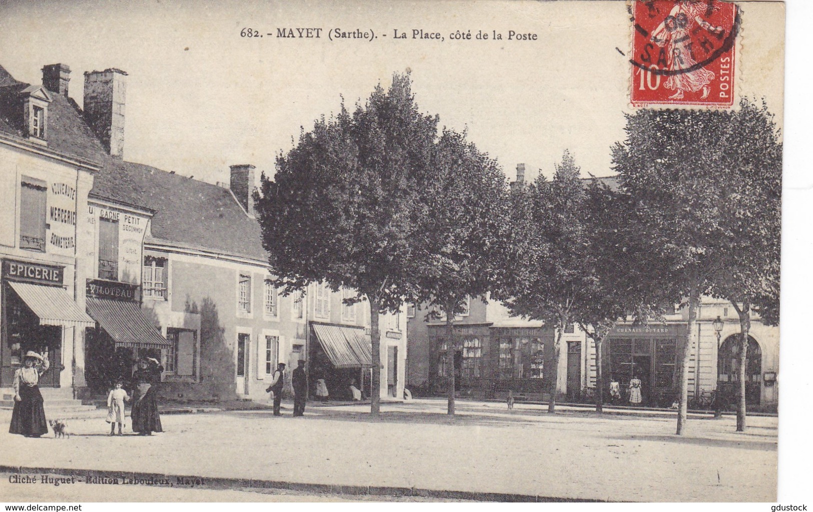 Sarthe - Mayet - La Place, Côté De La Poste - Mayet