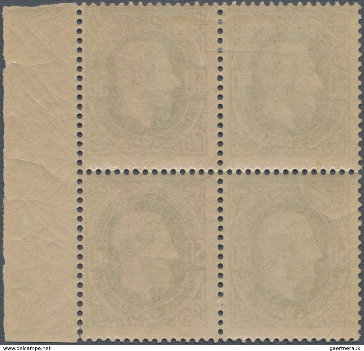 Belgien: 1875 'King Leopold II.' 50c. Pale Grey, Right-hand Marginal Block Of Four, Mint Lightly Hin - Other & Unclassified