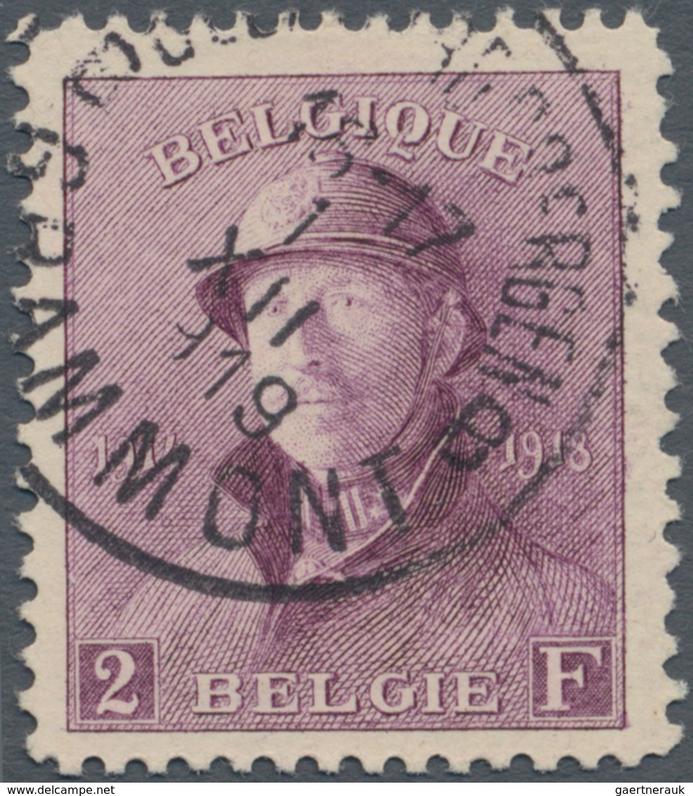 Belgien: 1919 'King Albert I.' 2f. Lilac, Used And Cancelled By Fine Strike Of "... GRAMMONT/1/XII/1 - Other & Unclassified