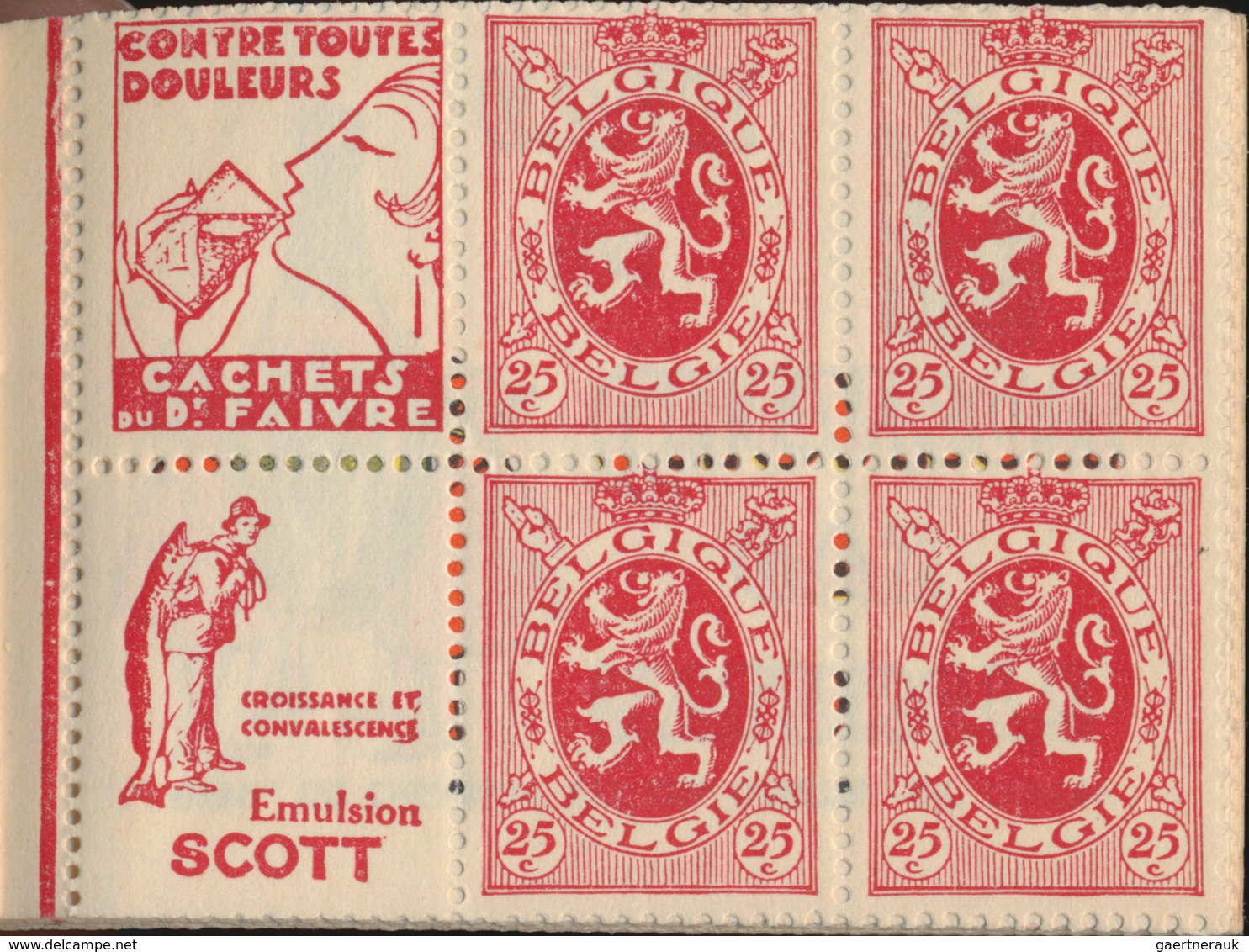 Belgien - Markenheftchen: 1931, Complete Booklet 3.50fr. Containing Four Different Panes With Total - Unclassified