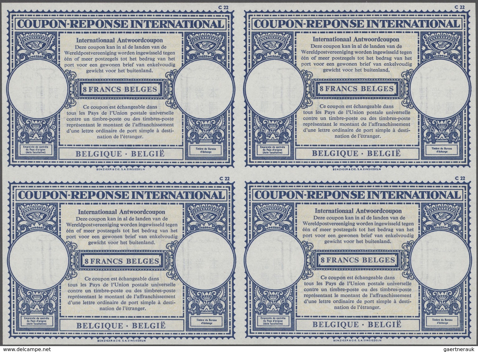 Belgien - Ganzsachen: 1964 International Reply Coupon (I.R.C.) 8fr. For Belgium, Type London, Printe - Sonstige & Ohne Zuordnung