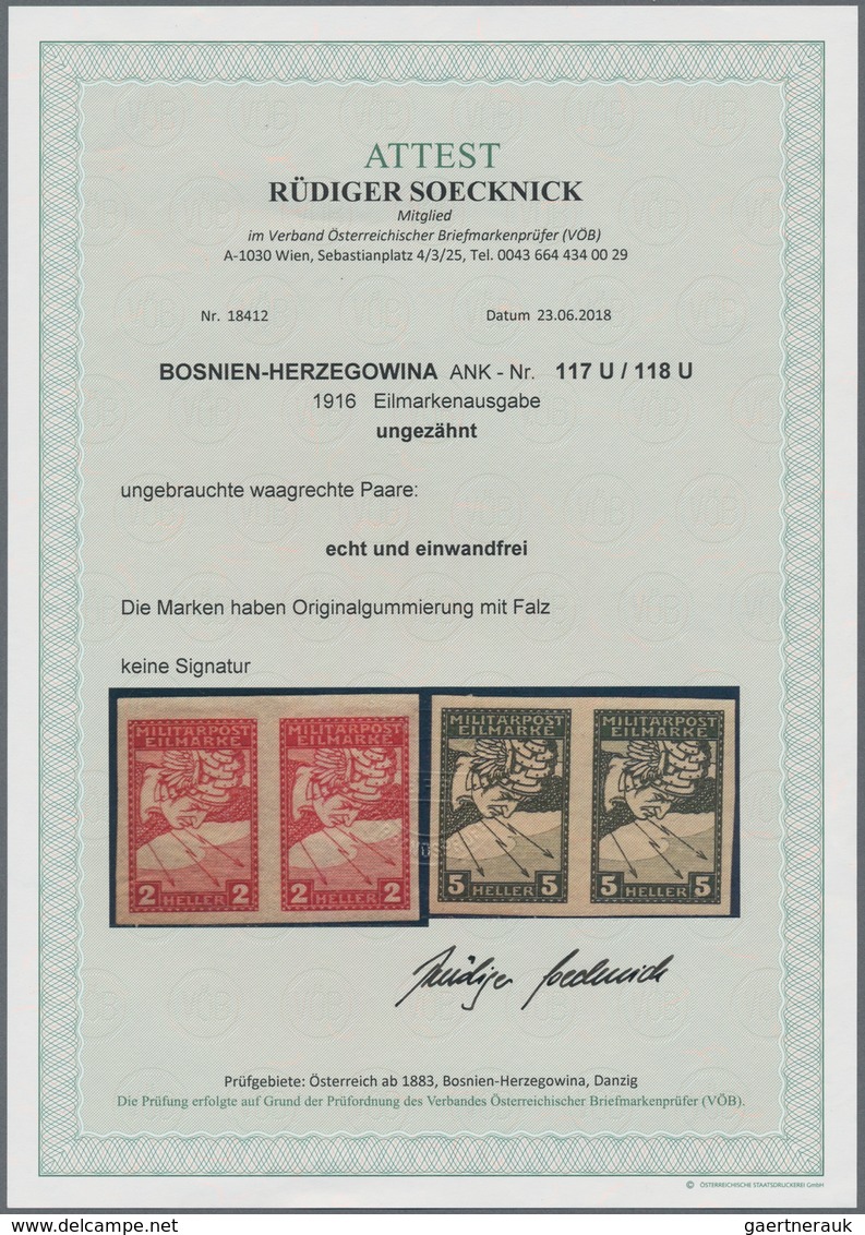 Bosnien Und Herzegowina (Österreich 1879/1918): 1916, Military Mail Express Stamps 2 H And 5 H, Both - Bosnia And Herzegovina