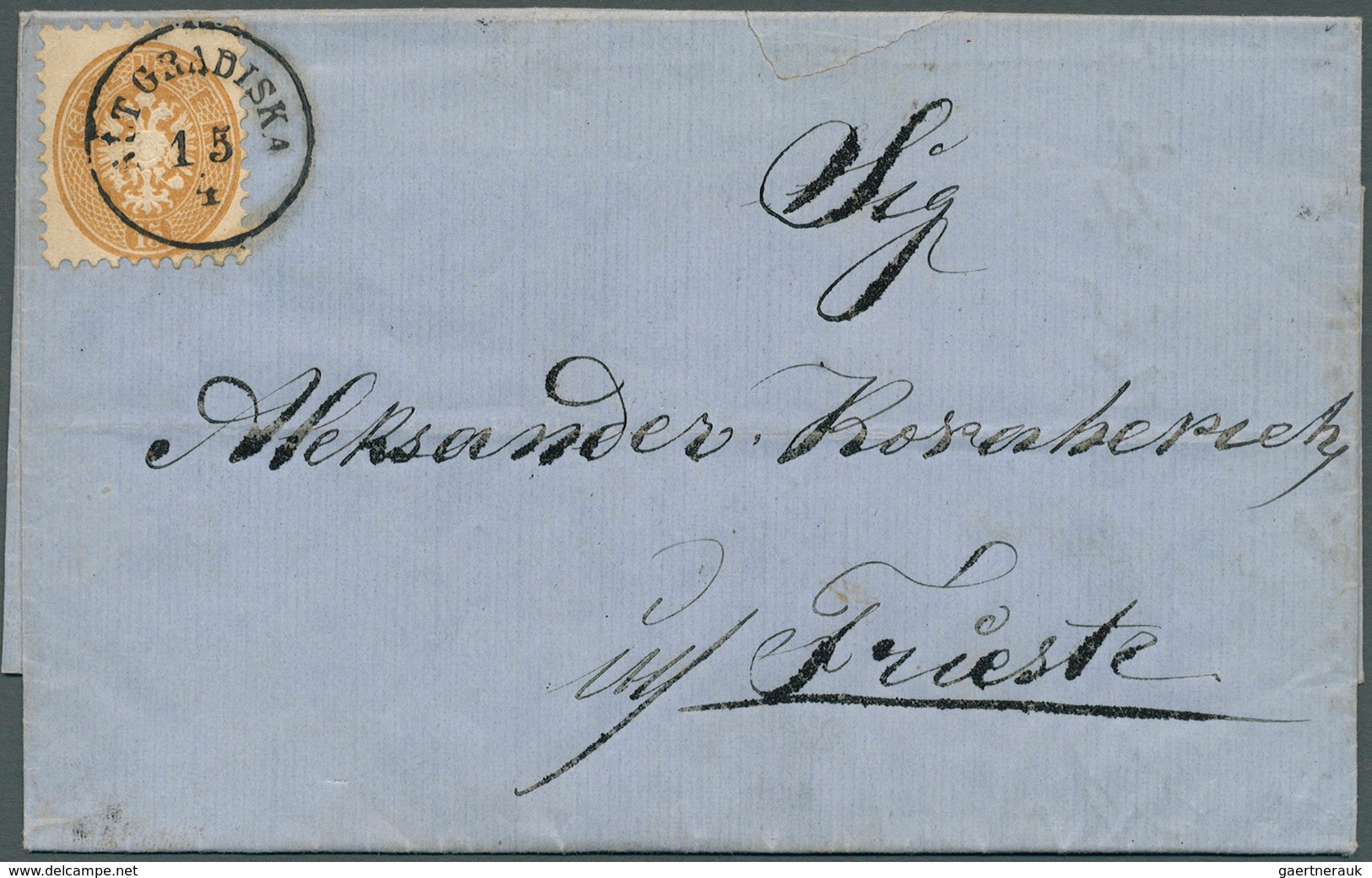 Bosnien Und Herzegowina: 1865, Entire Letter From BANJA LUKA 14 April To Triest (slight Tear At Top - Bosnia And Herzegovina