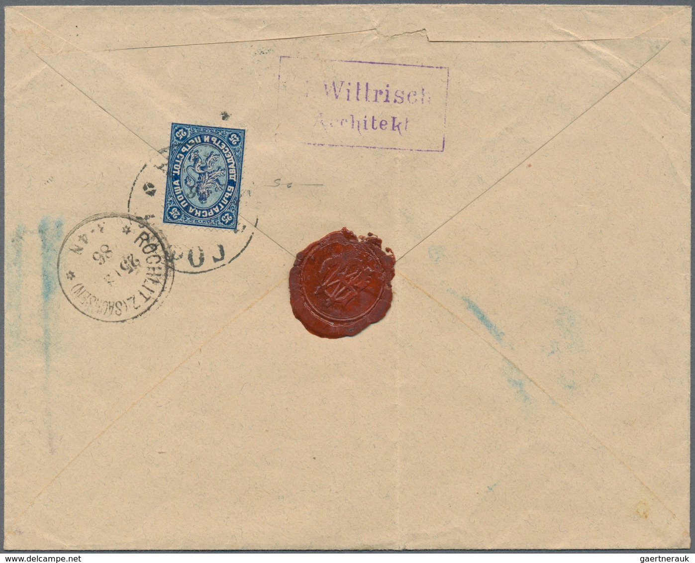 Bulgarien: 1886, 50 On 1fr. Black/red In Combination With 25st. Blue/light Blue On Reverse On Regist - Covers & Documents