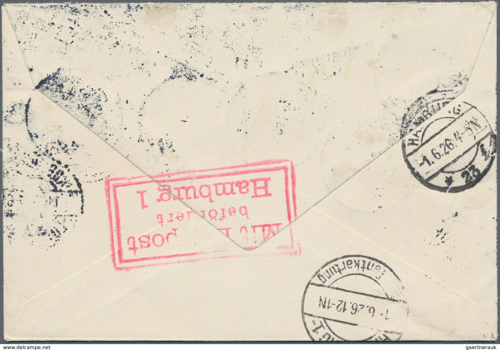 Dänemark: 1926, Registered Airmail Cover Franked With Complete Airmail Set Of 5, 10 And 15 öre And T - Sonstige & Ohne Zuordnung