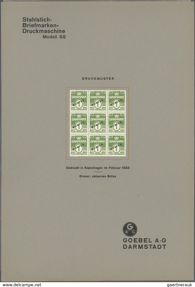 Dänemark: 1933 Printing PROOF Of 1øre Definitive In Light Green (instead Of Greenish Black As Issued - Sonstige & Ohne Zuordnung