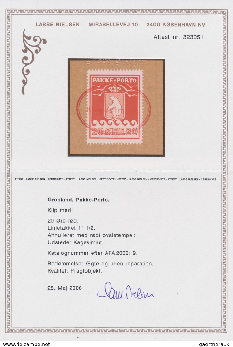 Dänemark - Grönländisches Handelskontor: 1915, 20 Ore On Piece With Red Cancellation "Udstedet Kagss - Sonstige & Ohne Zuordnung