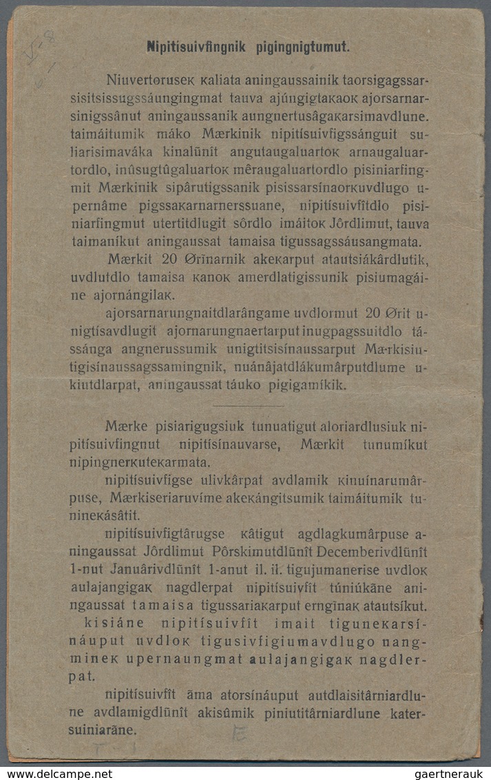 Dänemark - Grönländisches Handelskontor: 1927, Saving Booklet With Ten 20 Ore Pakke-Porto-Stamps. Al - Other & Unclassified