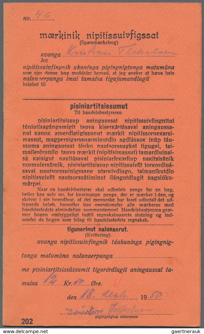 Dänemark - Grönländisches Handelskontor: 1950, Two Saving Booklets With In Total Thirty 25 Ore Stamp - Sonstige & Ohne Zuordnung