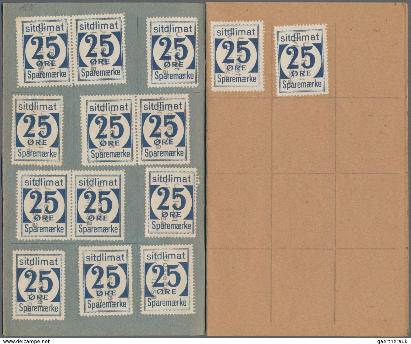 Dänemark - Grönländisches Handelskontor: 1950, two saving booklets with in total thirty 25 ore stamp