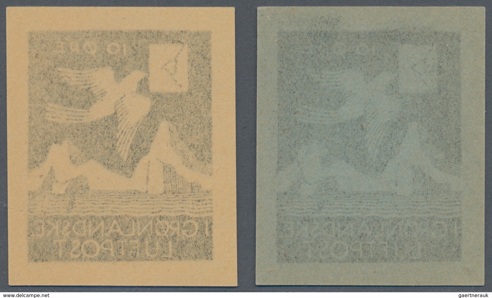 Dänemark - Grönland: 1932, Reprint In Black. The Rockwell Kent Stamp Originates From German Film Exh - Brieven En Documenten