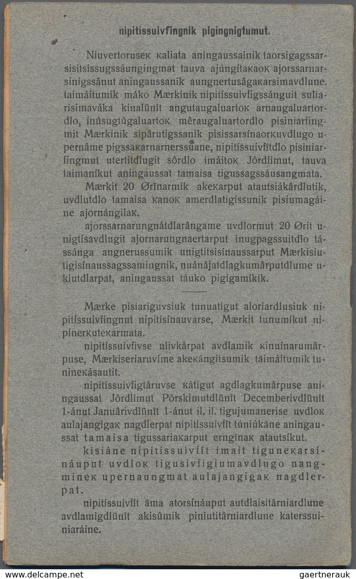 Dänemark - Grönland: 1950 Saving Stamps Booklet In Grey Containing The Maximum Of 144 Large-numeral - Covers & Documents