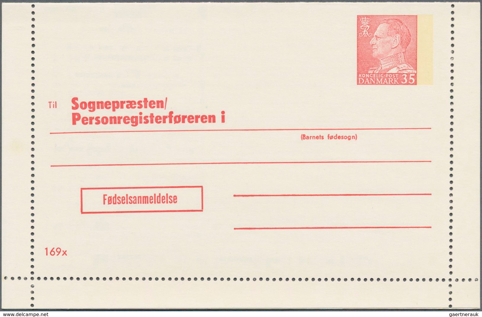Dänemark - Ganzsachen: 1953/63 four unused service card letters for the personal register, 360 M€, v
