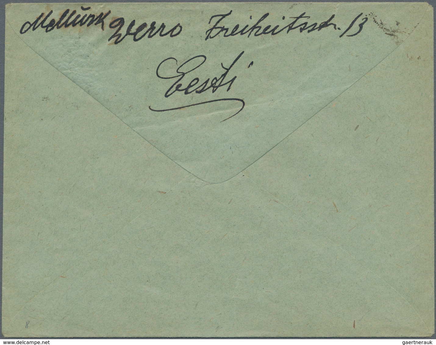 Estland: 1919, R Letter From VÖRU (Werro) To Freiberg (Czechoslovakia), Without Arrival Postmark. - Estonia