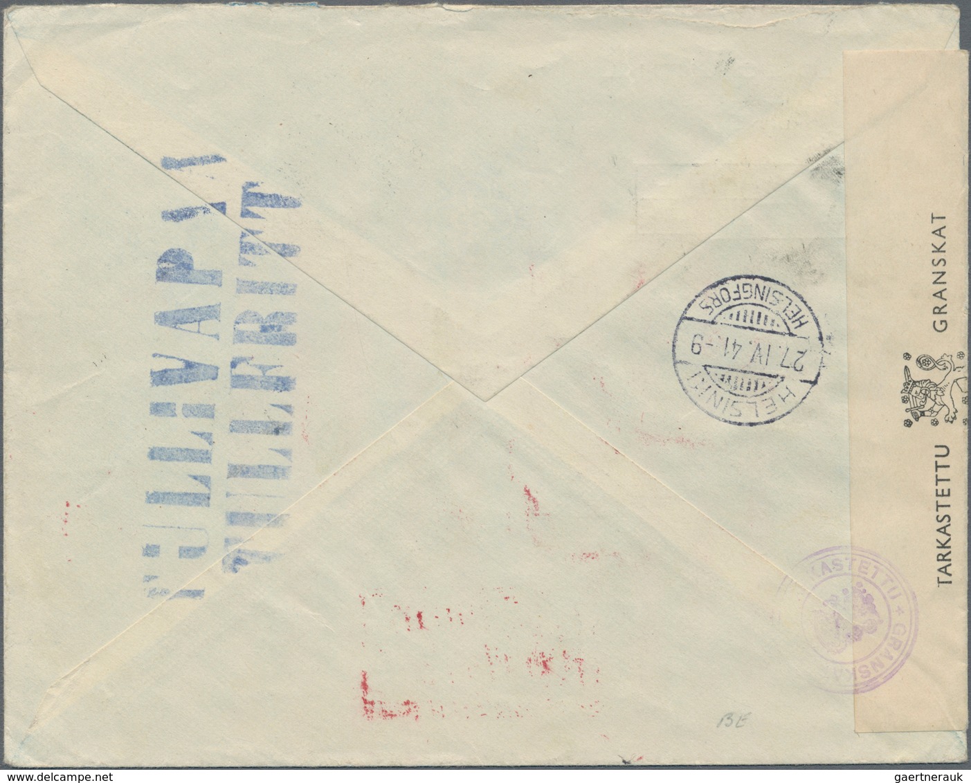 Estland: 1941, Censored Registered Cover With Mixed Country Franking Of Estonia And Sovietunion (dur - Estland