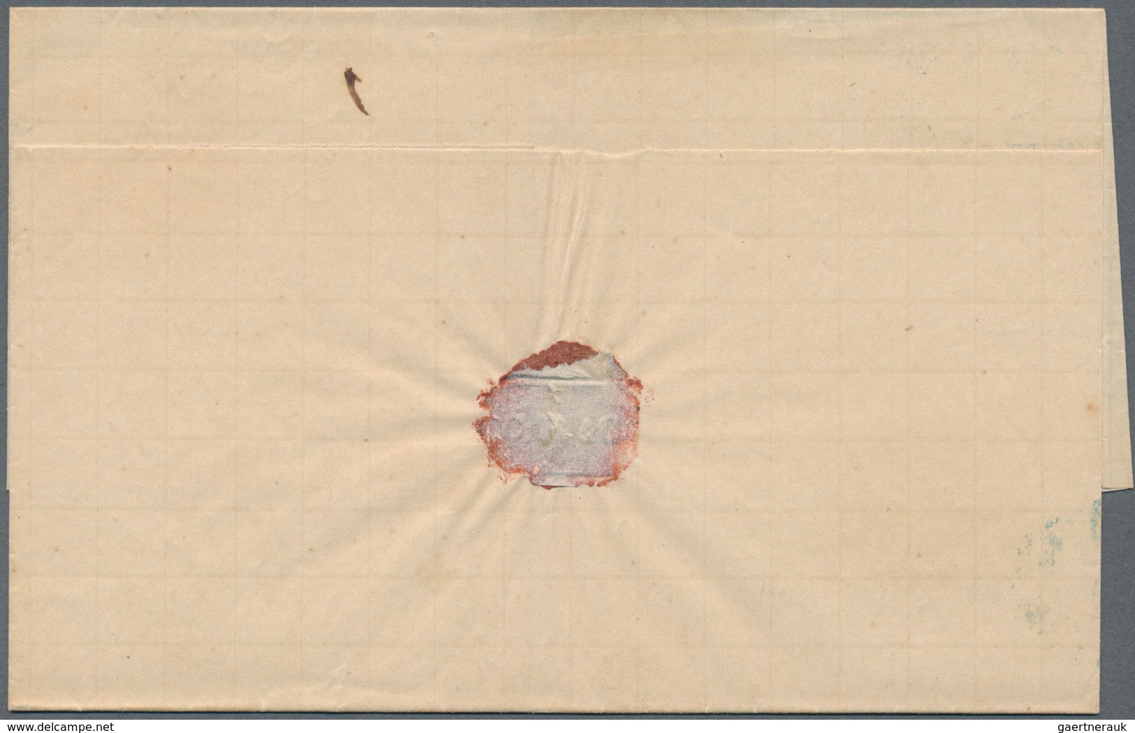 Finnland: 1873, 40 P Brown Ribbed Paper Rouletted C With Blue Circle Cancel WYBORG On Folded Letter - Gebraucht