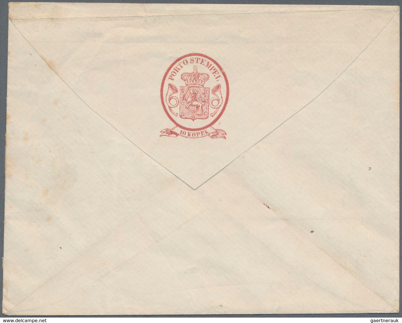 Finnland - Ganzsachen: 1845 Unused Postal Stationery Envelope 10 Kop. Red, Reprint, Horizontal And V - Postal Stationery