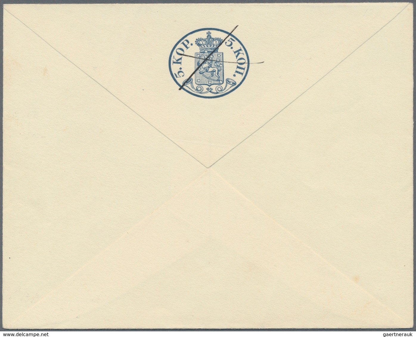 Finnland - Ganzsachen: 1860, 5 Kop. Blue Use Up Postal Stationery Cover Unused With Flap-stamp 5 Kop - Postal Stationery