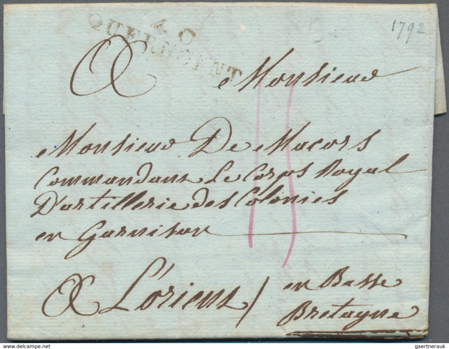 Frankreich - Vorphila: 1792, "40/Quermont" (Montoire) Department Two-liner On Complete Folded Letter - 1792-1815: Conquered Departments