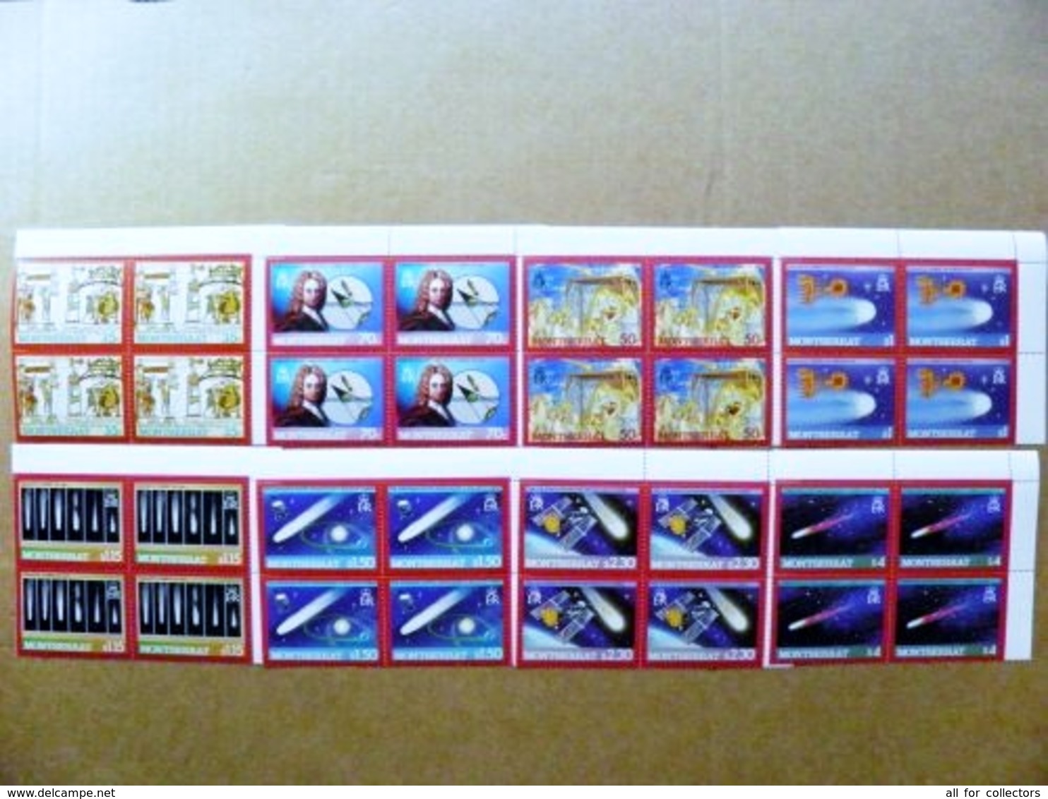 SALE! Block Of 4 Of 8 MNH Post Stamps Set Space Halley's Comet 1986 Mi 630/37 - América Del Norte