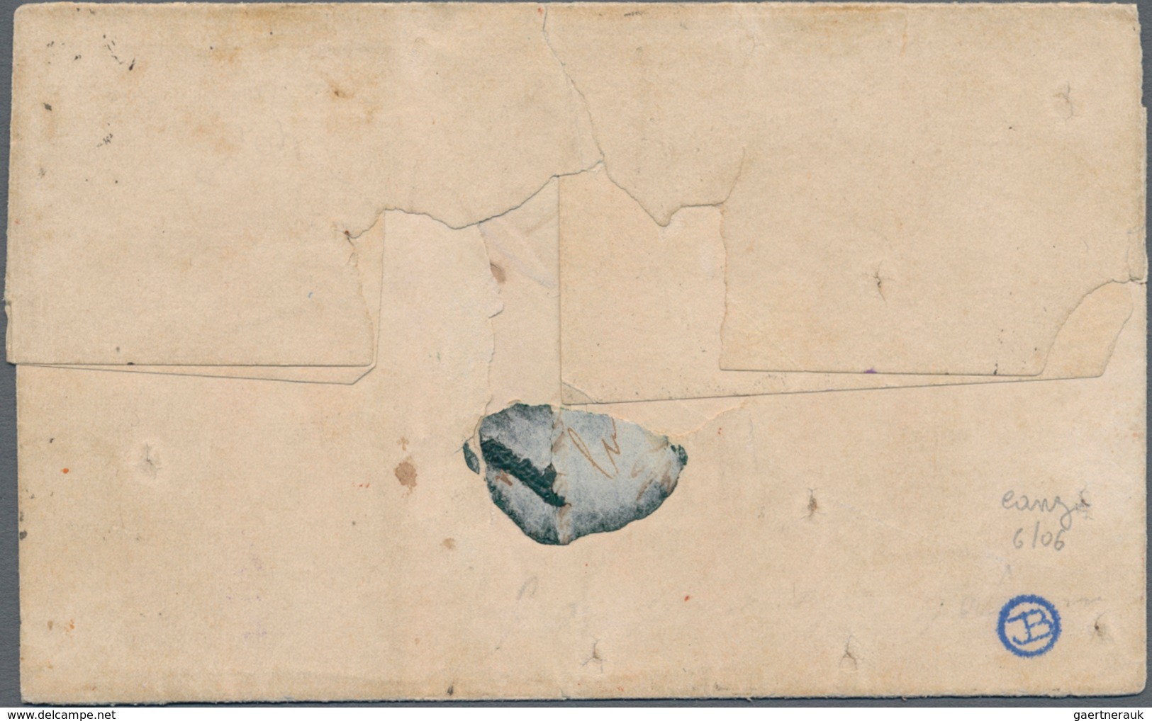 Frankreich: 1849 Ceres 1fr. Carmine Used On Small Folded Cover From Paris To Port Louis, MAURITIUS ' - Ungebraucht