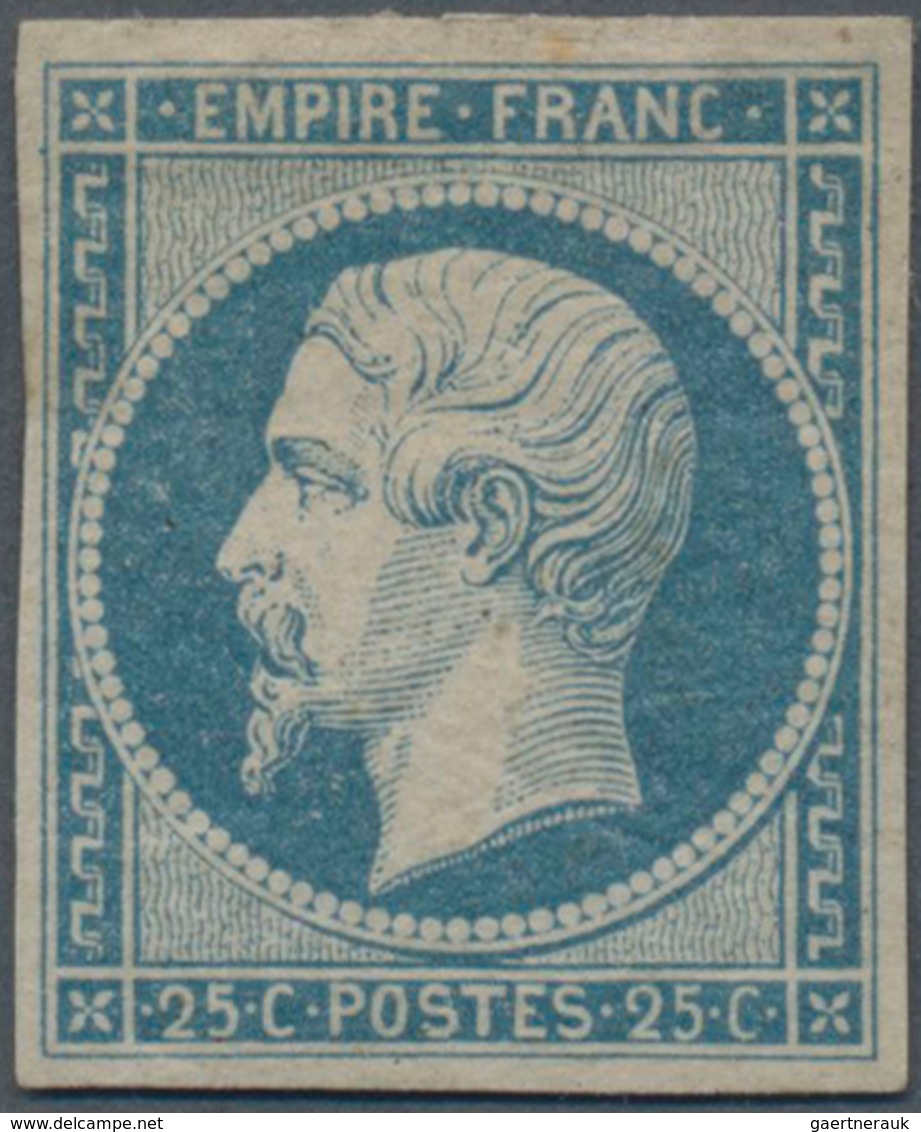 Frankreich: 1853, Empire Nd 25c. Blue, Fresh Colour, Full Magins, Mint Original Gum With Hinge Remna - Ungebraucht