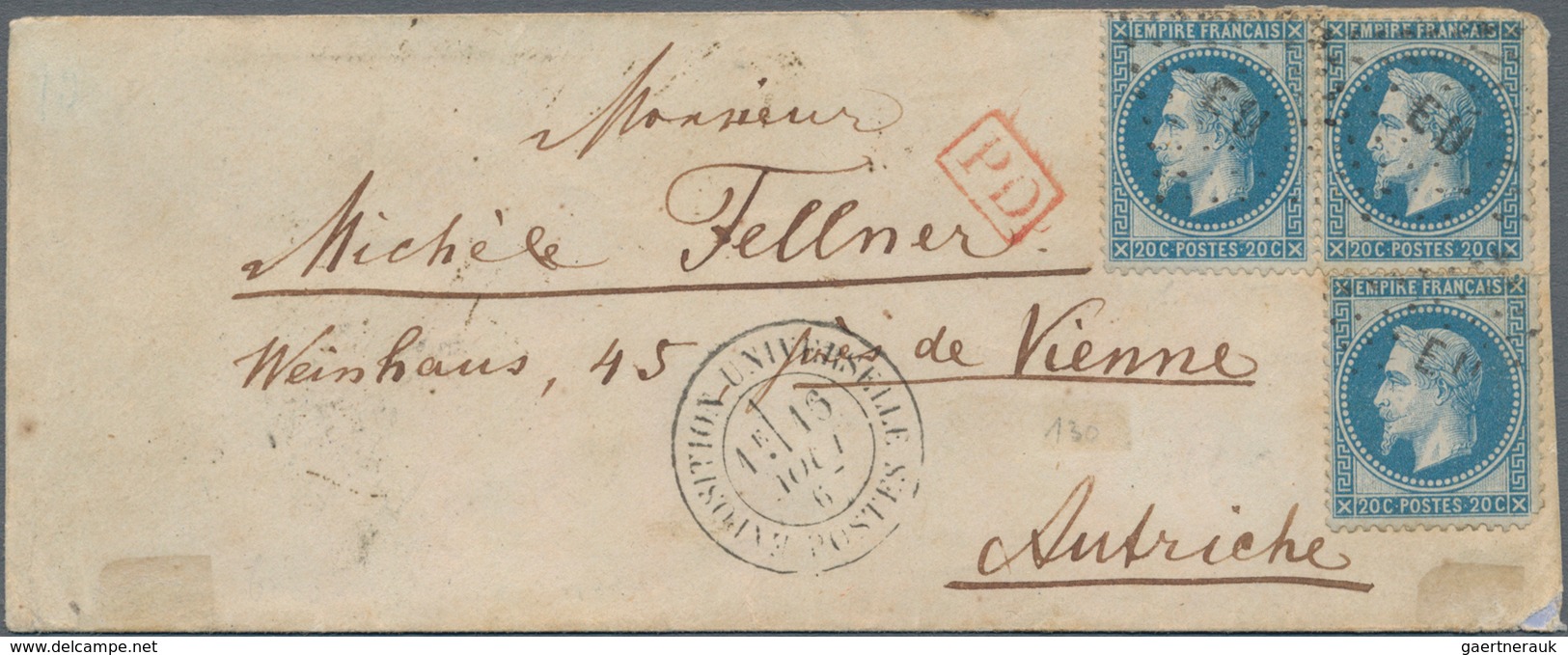 Frankreich: 1867 EXPOSITION UNIVERSELLE In Paris: Small Cover Sent From The Exposition To Austria, F - Unused Stamps