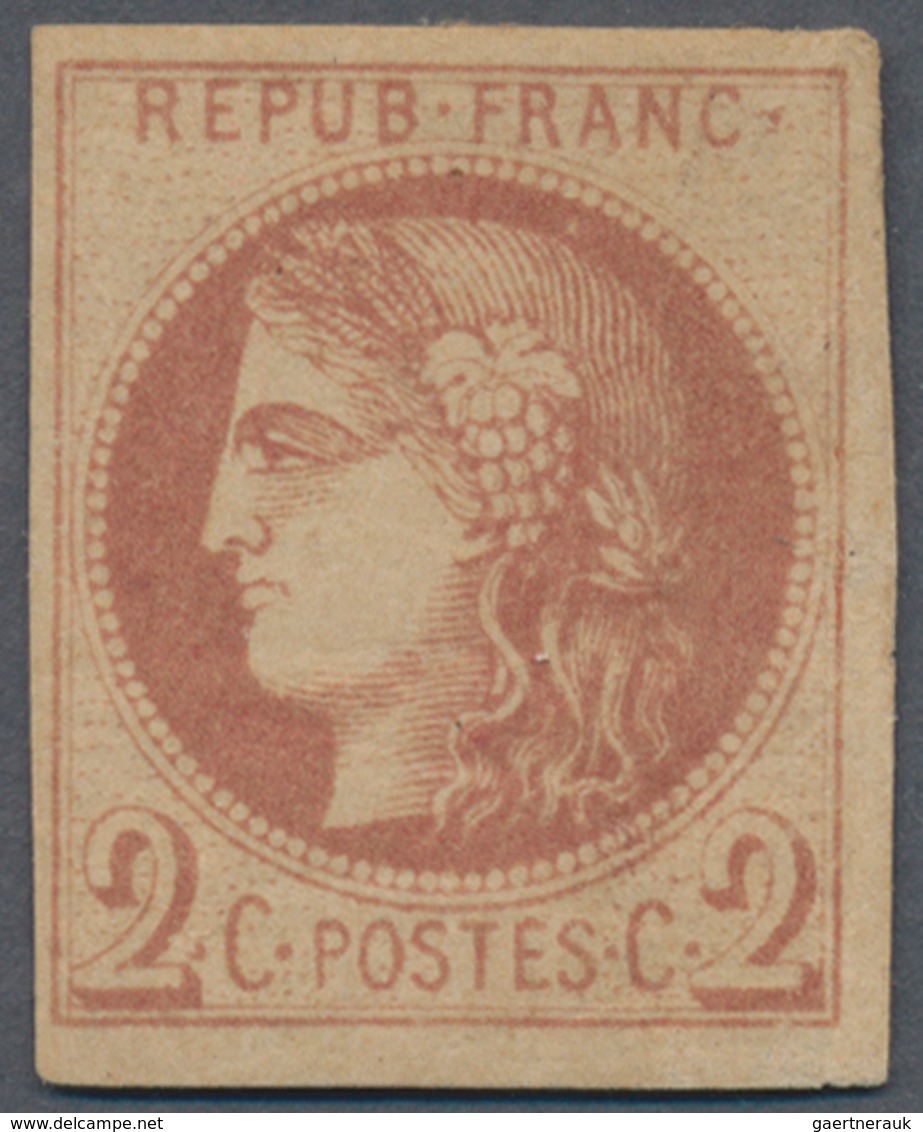 Frankreich: 1870, Bordeaux Issue, 2c. Brown-red "impression Fine Dite De Tours", Report 1, Fresh Col - Ungebraucht