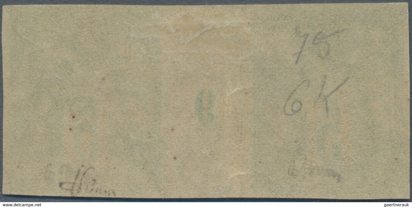 Frankreich: 1898, Type Sage 5c. Yellow-green, Type III "N Sous B", IMPERFORATED Gutter Pair With Mil - Ungebraucht