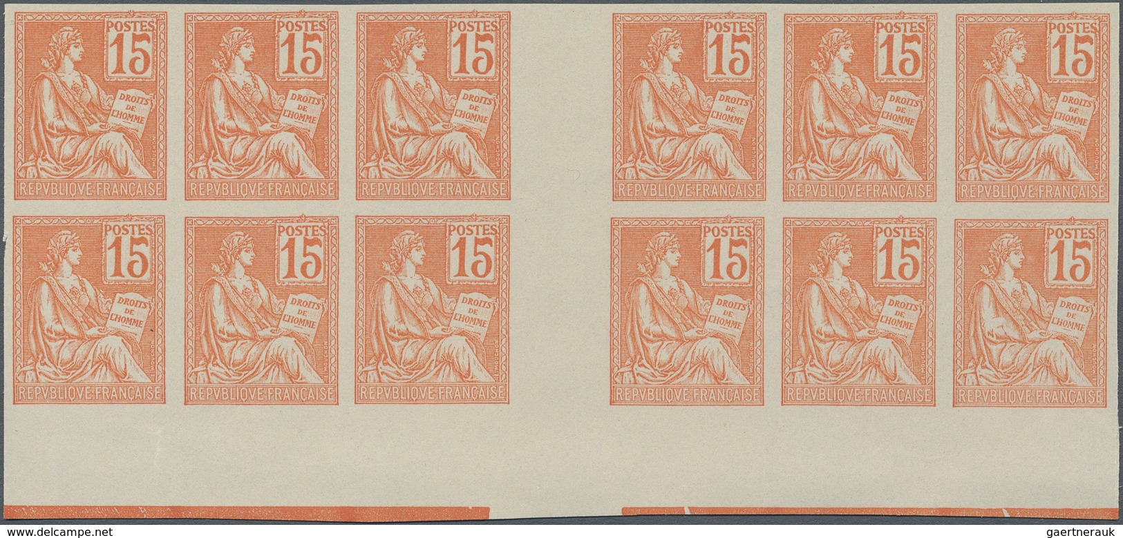 Frankreich: 1900, Mouchon 15c. Orange, Essay In Issued Colour And Design On Ungummed Paper, Bottom M - Ungebraucht